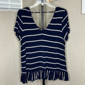 Chaser NWT Blue/White Stripped Top, Size Medium